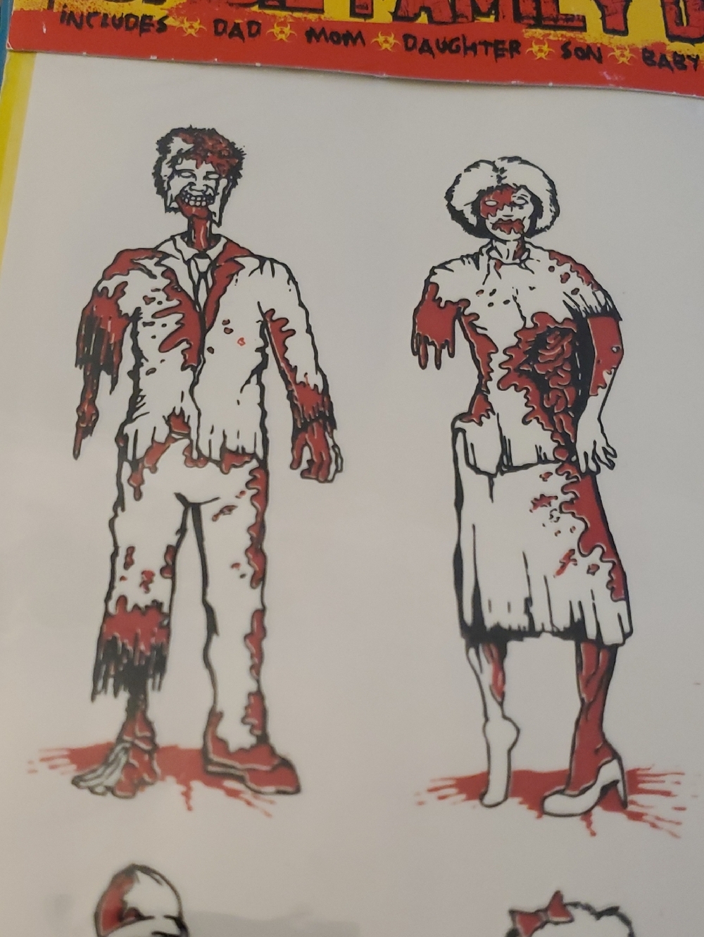 Zombie Family Vinyl Car Window Stickers Decals Blood Red, Black, White Gag Gift - Picture 9 of 10